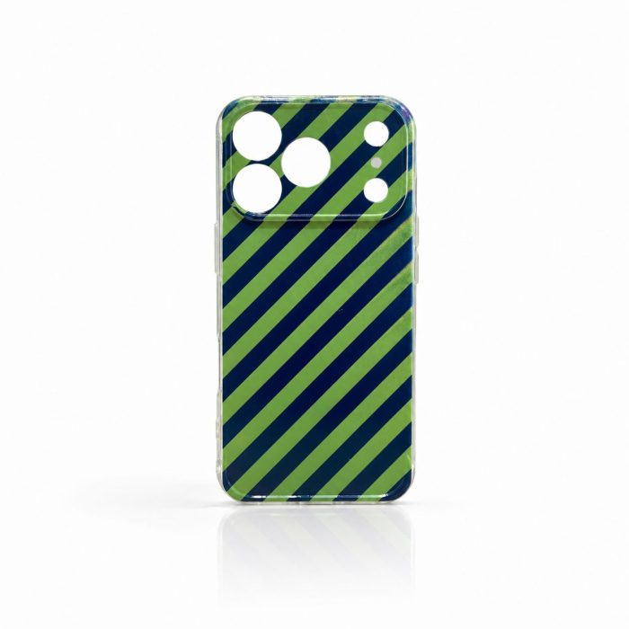 Iphone Case 17 PRO Listrado Verde e Azul