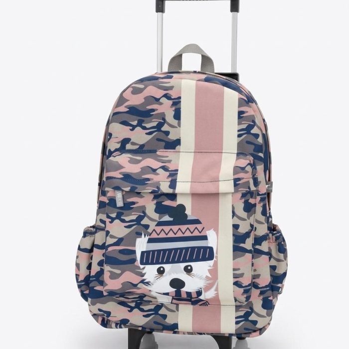 Mochila Rodinhas Maltes Camuflado Rose