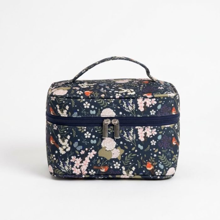 Necessaire Frasqueira Floral Marinho