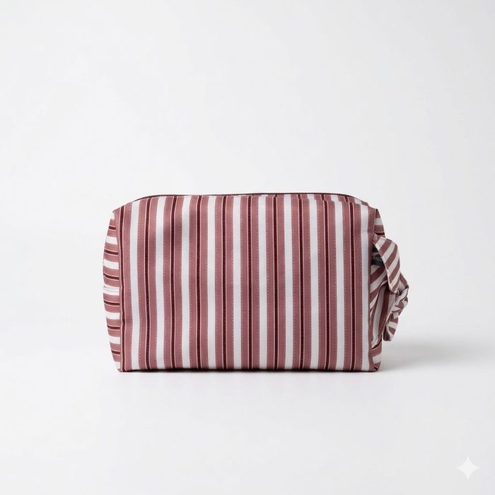 Necessaire Laço Listrada Vermelha