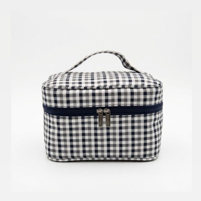 Necessaire Frasqueira Xadrez Azul Marinho