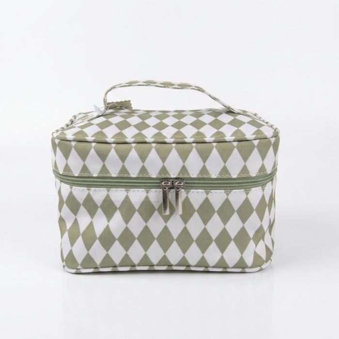 Necessaire Frasqueira Losangos Verde