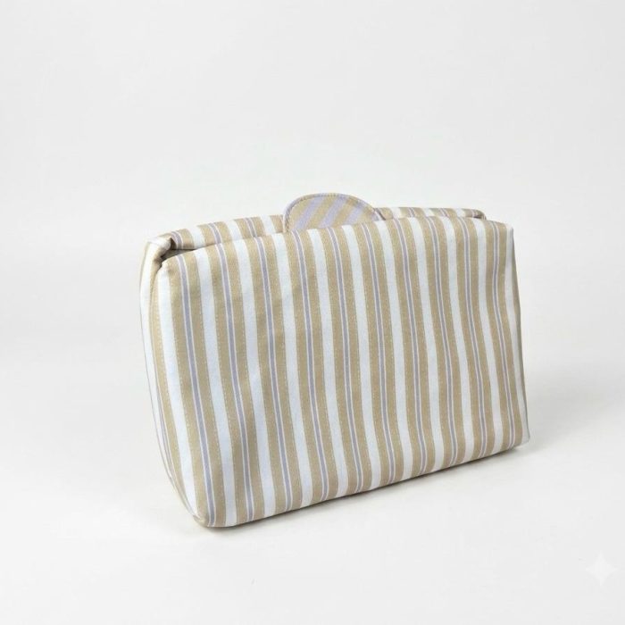 Necessaire Compacta Listrada Bege