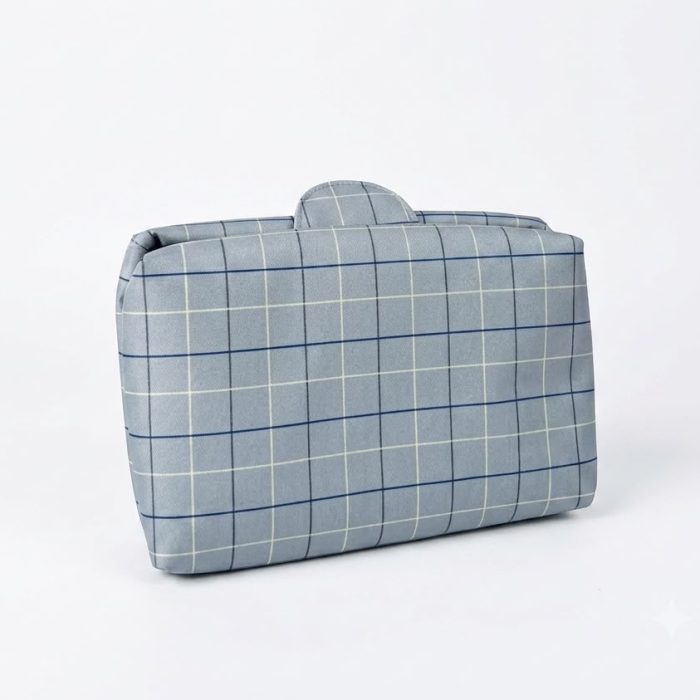 Necessaire Compacta Xadrez Cinza