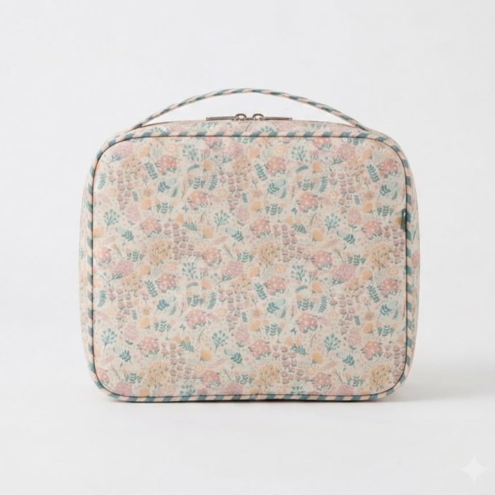 Necessaire Funcional G Floral Bege Acqua