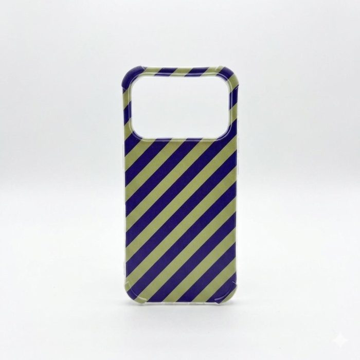Iphone Case 17 PRO Listrado Verde e Azul