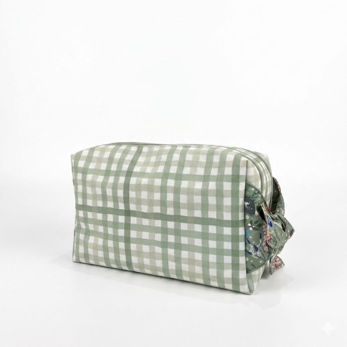 Necessaire Laço Xadrez Verde