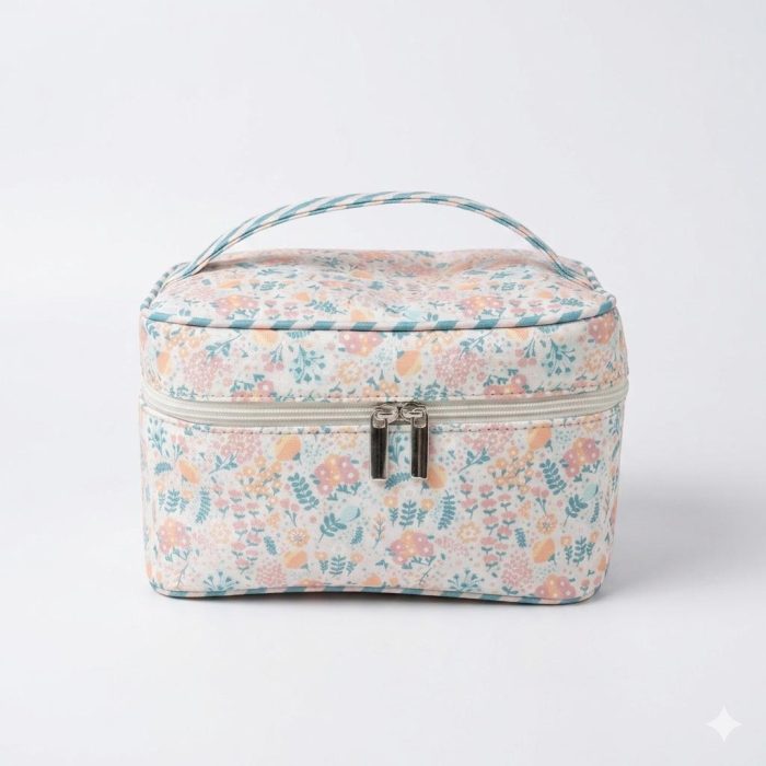 Necessaire Frasqueira Floral Bege