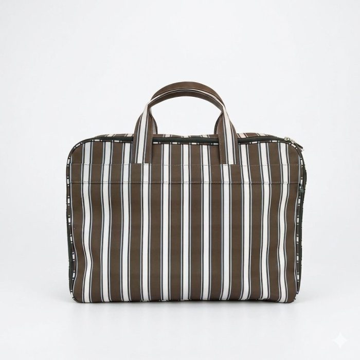 Mala Weekend Listrada Marrom