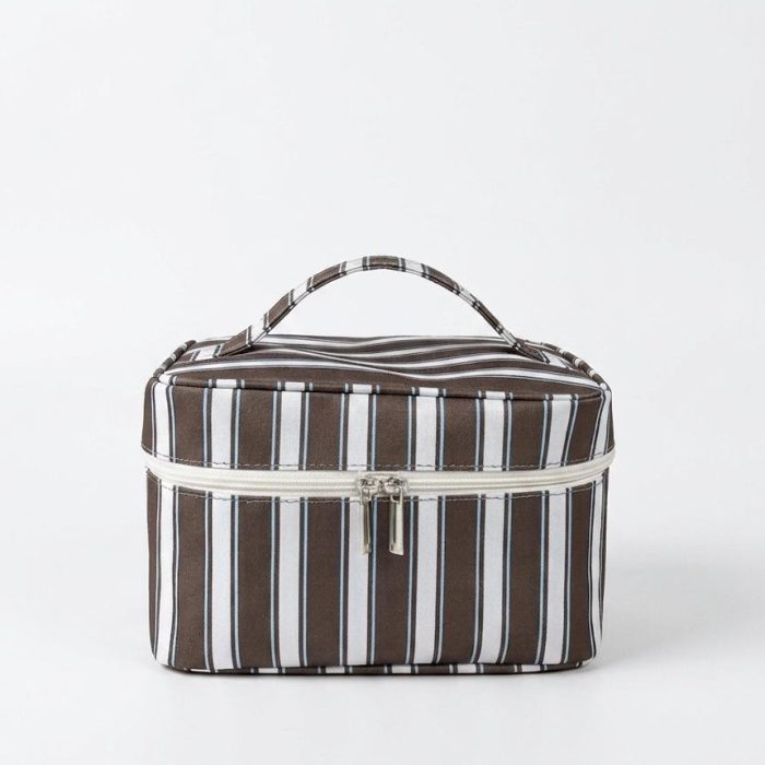 Necessaire Frasqueira Listrada Marrom