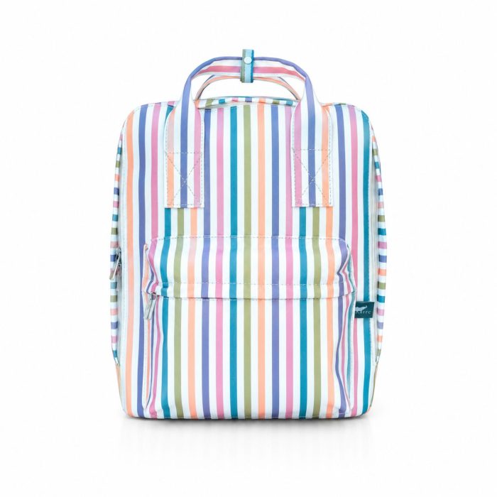 Mochila Listrada Colorida e Branca
