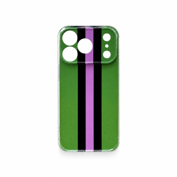 Iphone Case 17 PRO Verde Faixa Rosa