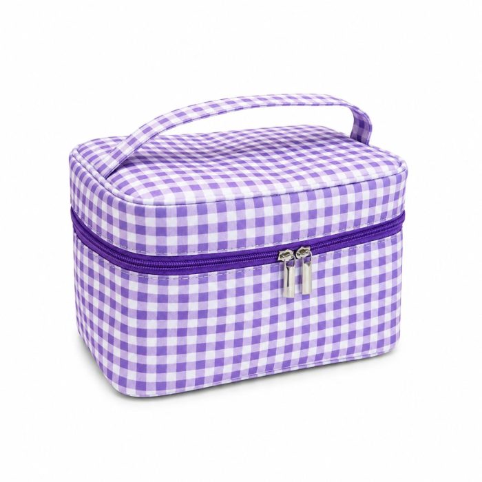 Necessaire Frasqueira Xadrez Roxo