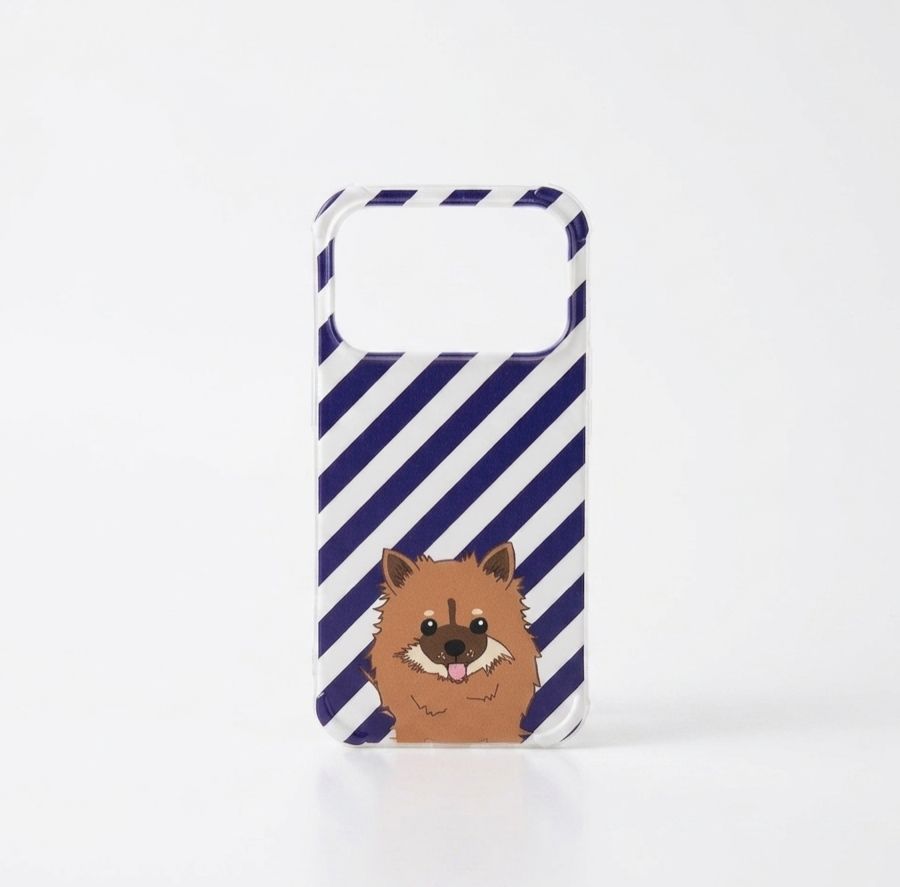 Iphone Case 17 PRO Lulu Caramelo Listrado Azul