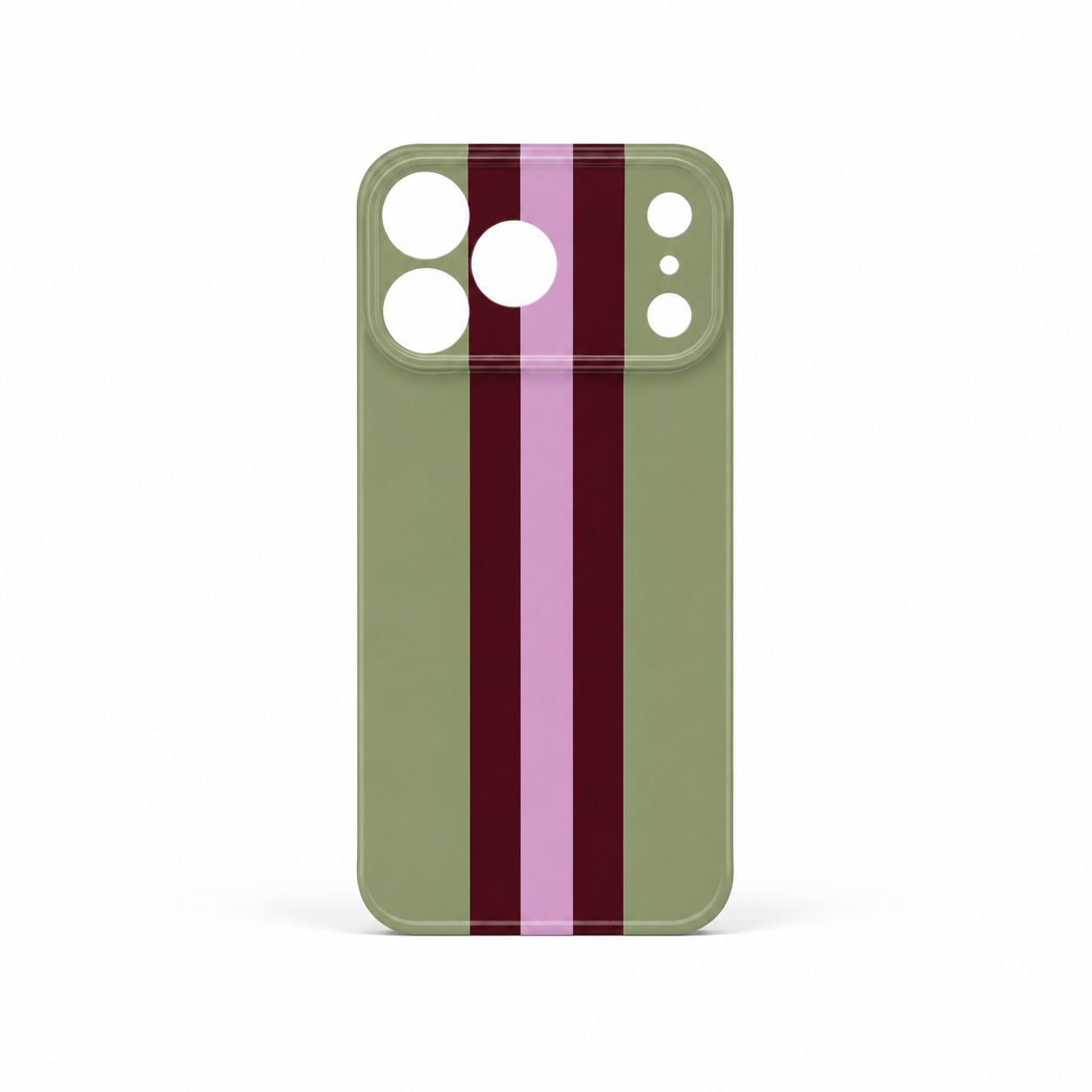 Iphone Case 17 PRO MAX Verde Liso Faixa Rosa