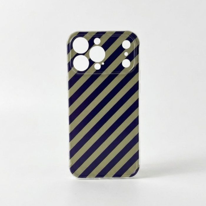 Iphone Case 17 PRO MAX Listrado Azul e Verde
