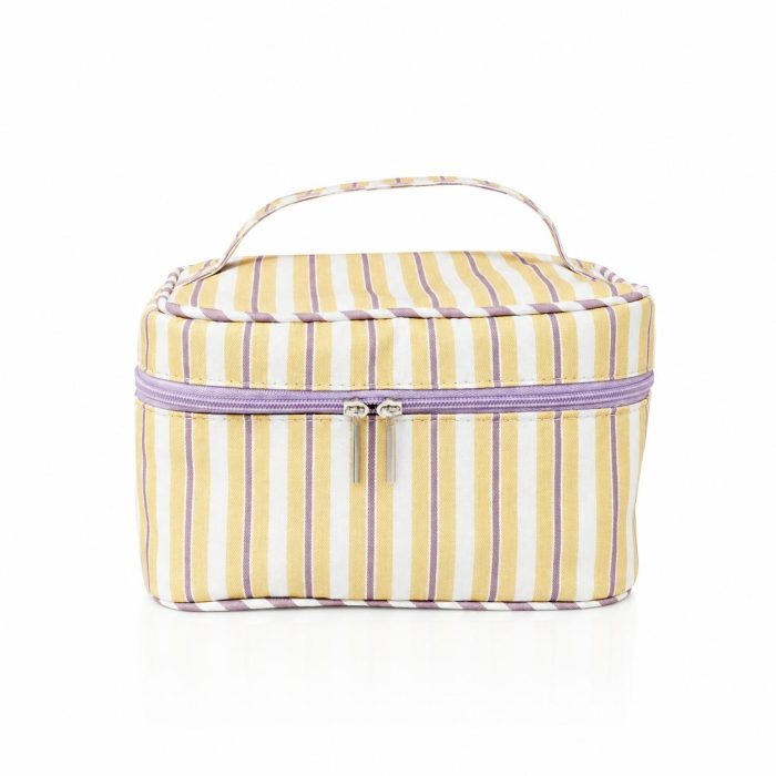 Necessaire Frasqueira Listrada Amarela