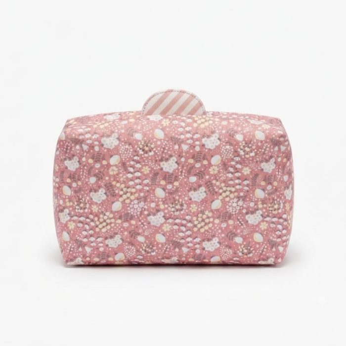 Necessaire Compacta Floral Rosa-pastel