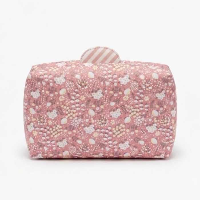 Necessaire Compacta Floral Rosa-pastel