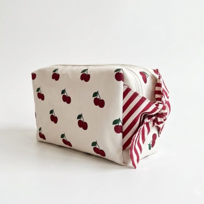 Necessaire Laço Cerejas Cru