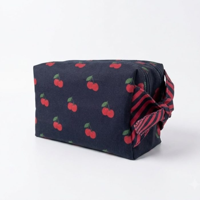 Necessaire Laço Cerejas Marinho