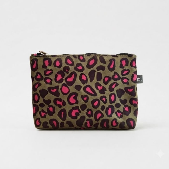 Necessaire P Onça Verde e Rosa