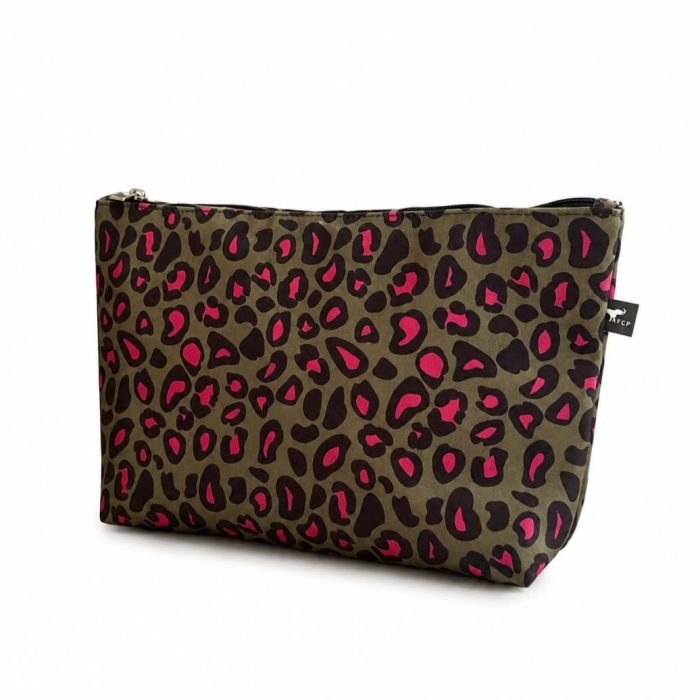 Necessaire G Onça Verde e Rosa
