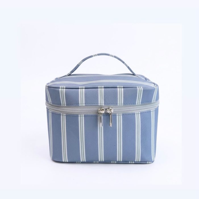 Necessaire Frasqueira Listrada Azul