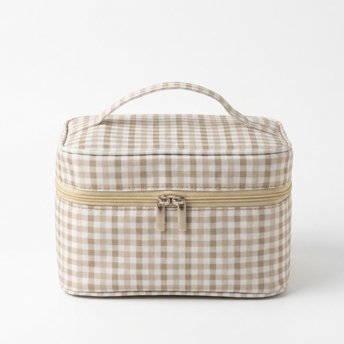 Necessaire Frasqueira Xadrez Bege