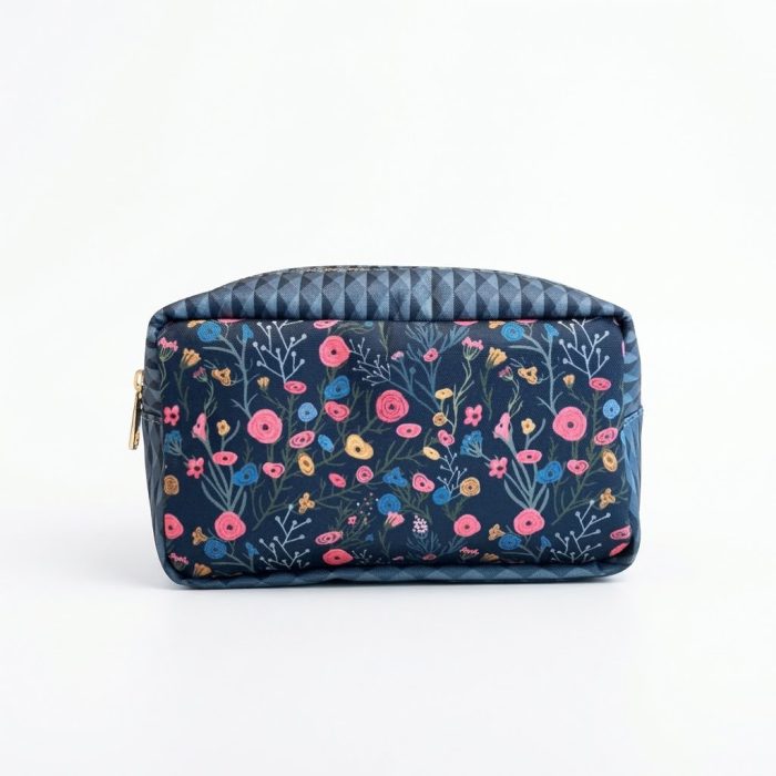 Necessaire Media Florido Marinho