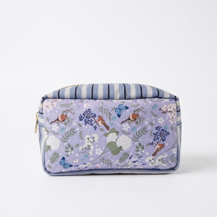 Necessaire Media Floral Lilás