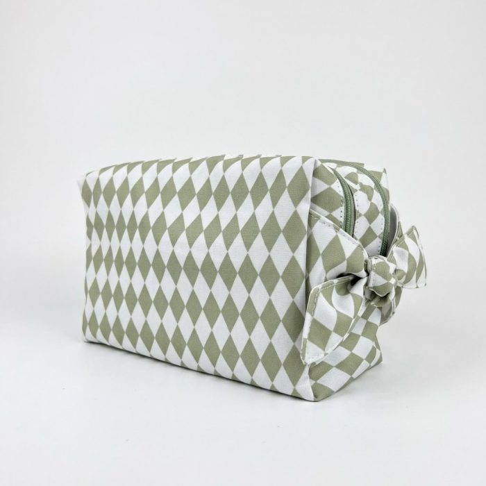 Necessaire Laço Losangos Verde